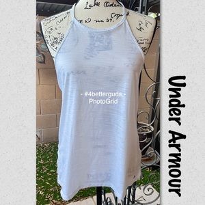 Under Armour UA Heat Gear Loose Racerback Tank White Sheer Size SM P CH